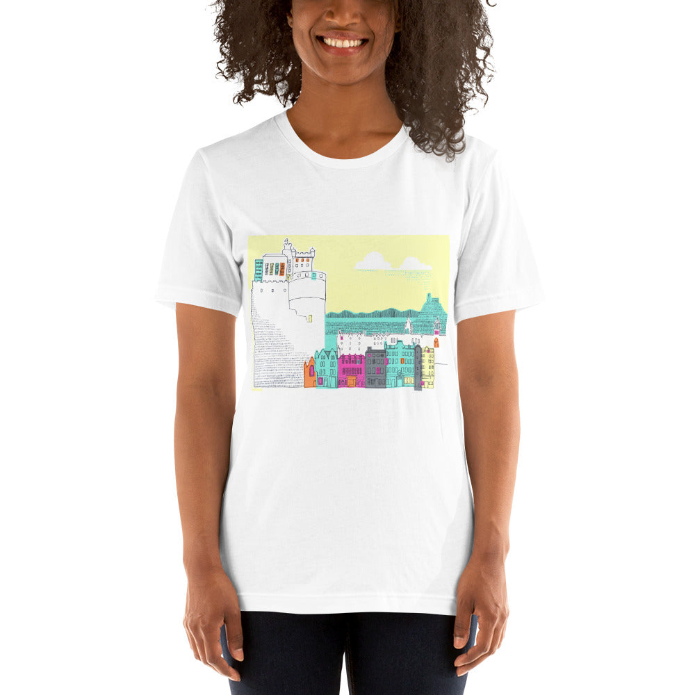 Short-Sleeve Unisex T-Shirt Edinburgh Castle and Kingdom of Fife